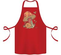 A Lumaca Playing The Banjo Sotto Un Fungo Cotone Grembiule 100% Biologico