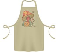 A Lumaca Playing The Banjo Sotto Un Fungo Cotone Grembiule 100% Biologico