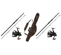 A&M Angelsport Set Completo Carpa Stalker 2x JRC 9ft, Rullo Freilauf Camo