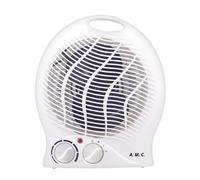 A.M.C. Caldo Bagno Elettrico 2000W Termoventilatore Silenzioso 2 Potenze Riscaldamento elettrico da bagno a basso consumo, termostato regolabile, 3 modalità di funzionamento, sistema di sicurezza