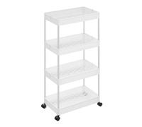 A.M.C. Carrello Portaoggetti con Ripiani, Carrellino Cucina Salvaspazio a Ruote, carrello scorrevole, Scaffale alto e Stretto per cucina, bagno, lavanderia, camera da letto, spazi stretti (40x22x87)