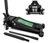 A.M.C. Cric Sollevatore Idraulico Carrello Professionale 3/5T, Cric Auto con Doppio Pistone e Pedale, Assetto Ribassato 75-500 mm, Ruote in Acciaio, Martinetto per Auto, SUV e Furgoni