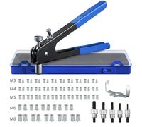 A.M.C. Rivettatrice per Inserti Filettati con 106 pz Dadi per Rivetti M3 M4 M5 M6 M8 Professionale Pinza Pistola Manuale a Rivetti Filettati per Riparazione Auto Rimorchi Mobili