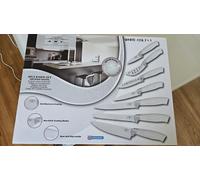 A.M.C. SET 7 COLTELLI PIU' PELACAROTE LAMA CERAMICA BIANCA