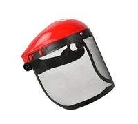 A.M.C. Visiera Decespugliatore Maschera Protettiva a rete Regolabile protezione per Viso e Occhi Scudo Facciale Protettivo Giardinaggio Casco Sicurezza (ROSSO)