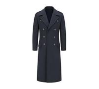 A&M Express Doctor Who - Cappotto da capitano Jack Harkness, doppio petto, in lana di cashmere, grigio, tasche con patta, cappotto grigio cashmere lana, XS