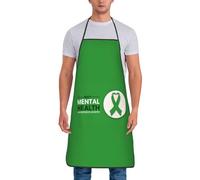 A maggio indossiamo grembiuli verdi per il mese della consapevolezza mentale, grembiuli da cucina impermeabili per chef, grembiuli da barbecue, grembiuli da forno personalizzati per uomini e donne