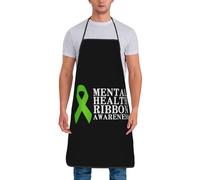 A maggio indossiamo grembiuli verdi per il mese della consapevolezza mentale, grembiuli da cucina impermeabili per chef, grembiuli da barbecue, grembiuli da forno personalizzati per uomini e donne