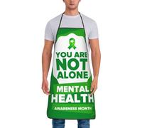 A maggio indossiamo grembiuli verdi per il mese della consapevolezza mentale, grembiuli da cucina impermeabili per chef, grembiuli da barbecue, grembiuli da forno personalizzati per uomini e donne