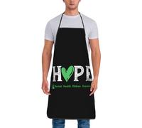 A maggio indossiamo grembiuli verdi per il mese della consapevolezza mentale, grembiuli da cucina impermeabili per chef, grembiuli da barbecue, grembiuli da forno personalizzati per uomini e donne