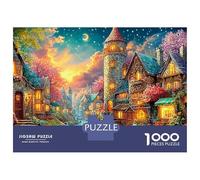 A Magical Old Village Under The Moon Puzzle Da 1000 Pezzi European Town Puzzle Classici Per Tutte Le Età 70x50cm/1000pcs