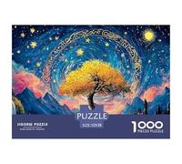 A Majestic Tree of Life 1000 Pcs Cartone Robusto Puzzle Gogh-style Cosmic Tree Sfida Unica Gioco Creativo Puzzle Per Bambini 52x38cm/1000pcs