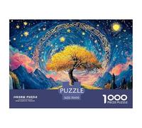 A Majestic Tree of Life 1000 Pezzi Cartoncino Premium Puzzle Gogh-style Cosmic Tree Antistress Giocattoli Educativi Puzzle Per Bambini 70x50cm/1000pcs