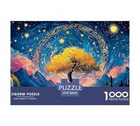 A Majestic Tree of Life 1000 Pezzi Cartone Robusto Puzzle Gogh-style Cosmic Tree Immagini Vibranti Gioco Creativo Puzzle Per Bambini 38x26cm/1000pcs