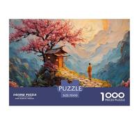 A Male Walks Along The Stone Road 1000 Pezzi Cartone Robusto Puzzle Village Sunset Sfida Unica Gioco Creativo Puzzle Decorazioni Per La Casa 70x50cm/1000pcs