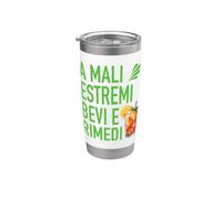 A mali estremi bevi e rimedi divertente ironica simpatica Bicchiere termico in acciaio inox doppia parete