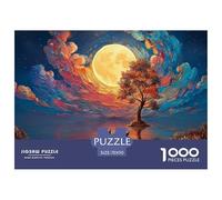 A Man Walks Along The Beach Under Moonlight 1000 Pezzi Cartoncino Extra-spesso Bundle Di Puzzle Yellow Moon Impossibilmente Difficile Giocattolo Di Compleanno Puzzle Regali Per Famiglia E Amici 70x50c