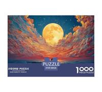 A Man Walks Along The Beach Under Moonlight 1000 Pezzi Cartoncino Premium Bundle Di Puzzle Tree Girl Impossibilmente Difficile Sfida Unica Puzzle Per Decorazione Domestica 38x26cm/1000pcs