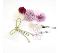 A Mano Tradizionale Giapponese Mizuhiki Capelli Clip Crisantemo Forcina Nozze