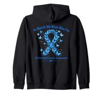 A Marzo indossiamo la consapevolezza del Cancro colorettale Blu Felpa con Cappuccio