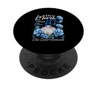 A marzo indossiamo la consapevolezza del cancro del colon del girasole dello gnomo blu PopSockets PopGrip Adesivo
