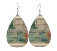 A Melodic Tunes - Orecchini da donna in pelle con stampa a goccia, perfetti per feste e accessori per costumi, taglia unica, in pelle, senza pietre preziose