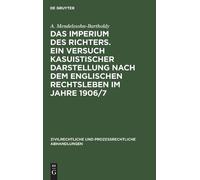 A Mendelssohn-B Das Imperium Des Richters. Ein Versuch Kasuis (Copertina rigida)