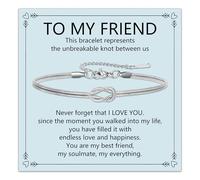 A mia Amiche Bracciale per le Donne Ragazza Argento Catena di Serpenti Bracciali Regalo per la Migliore Amica Bestie BFF Idee Compleanno Natale Regali di Amicizia (Amica-Argento)