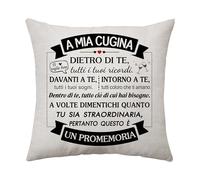A Mia Cugina: Cuscino Decorativo Con Promemoria 'Dietro di Te Tutti i Tuoi Ricordi' - Idea Regalo per Compleanno e Occasioni Speciali