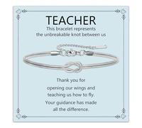 A Mia Insegnante Regali Braccialetto Maestra per Donne Braccialetto Catena Serpente Argento per Insegnante Idea Compleanno Natale Grazie Professoressa Regalo (Insegnante-Argento)