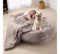 A Misura D'uomo, Umano, Lavabile Pelliccia Sintetica Umana per Le Persone Che Si Appisolano, Sonnecchiando Ortopedico, Pouf Gigante con Coperta per Persone, Famiglie, Animali Domestici
