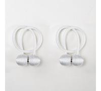 A.Monamour 2 Pezzi Fermatende Magnetiche Fascette per Tende Decorativa con Potenti Magneti Calamita Fermagli per Tendine Ferma in Corda Fermi per Tendaggi - Bianco