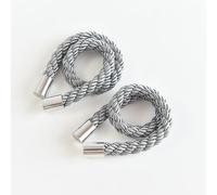 A.Monamour 2 Pezzi Fermatende Magnetiche Ferma Tenda in Corda Lavorato a Maglia a Mano Fascette per Tende Decorativa con Potenti Magneti Calamita Fermagli per Tendine Leggera Pesante - Grigio Scuro