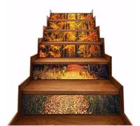 A.Monamour 6 Pezzi Adesivi per Scale Alzate Gradini Autoadesiva 3D Autunno Parco Arancio Foglie Foresta Vinile PVC Adesivo Pellicola Scala Scalini Poster Stickers Decalcomania Muro Murale