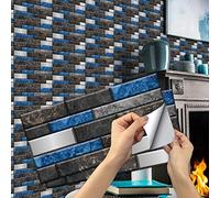 A.Monamour Adesivi per Piastrelle da Parete Adesivi per Mattonelle Autoadesivo Mosaico Stile Marmo Pietra Mattone Effetto 3D Impermeabile PVC Decorazione Murale per Cucina Bagno Lavanderia 15cmx30cm