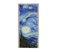 A.Monamour Adesivo Porta Autoadesiva 3D La Notte Stellata Del Dipinto Di Vincent Van Gogh Vinile PVC Adesivi per Porte Interne Pellicola Adesiva Poster Sticker Murale Parete Carta da Parati