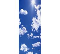 A.Monamour Adesivo Porta Autoadesiva 3D Nuvole Bianche Nel Cielo Blu In Una Giornata Di Sole Vinile PVC Adesivi per Porte Interne Pellicola Adesiva Poster Sticker Murale Parete Carta da Parati