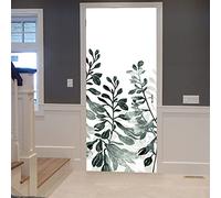 A.Monamour Adesivo Porta Autoadesiva 3D Sagome Di Piante Botaniche Dipinte A Mano Ad Acquerello Vinile PVC Adesivi per Porte Interne Pellicola Adesiva Poster Sticker Murale Parete Carta da Parati