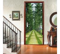 A.Monamour Adesivo Porta Autoadesiva 3D Sentiero E Alberi Verdi Nel Parco Vinile PVC Adesivi per Porte Interne Pellicola Adesiva Poster Sticker Murale Parete Carta da Parati 95x215cm