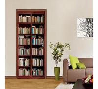 A.Monamour Adesivo Porta Autoadesiva 3D Una Libreria Con Sfondo Astratto Di Libri Vinile PVC Adesivi per Porte Interne Pellicola Adesiva Poster Sticker Murale Parete Carta da Parati