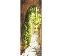 A.Monamour Adesivo Porta Autoadesiva Architettura Antica Arco Vicolo Stretto Vinile PVC Adesivi per Porte Interne 3D Pellicola Adesiva Poster Sticker Murale Decorazione da Parete Carta da Parati