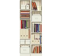 A.Monamour Adesivo Porta Autoadesiva Armadi Libreria con File di Libri Vinile PVC Adesivi per Porte Interne 3D Pellicola Adesiva Poster Sticker Murale Decorazione da Parete Carta da Parati