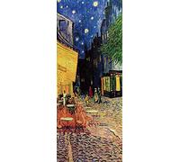 A.Monamour Adesivo Porta Autoadesiva Café Terrace At Night Poster Di Vincent Van Gogh Vinile PVC Adesivi per Porte Interne 3D Pellicola Adesiva Poster Sticker Murale Parete Carta da Parati