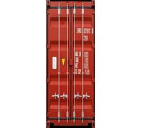 A.Monamour Adesivo Porta Autoadesiva Container Di Carico Rosso Per La Spedizione E Il Trasporto Vinile PVC Adesivi per Porte Interne 3D Pellicola Adesiva Poster Sticker Murale Carta da Parati