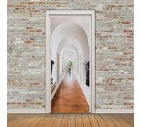 A.Monamour Adesivo Porta Autoadesiva Corridoio Corridoio Interno Passaggio Archi Bianchi Vinile PVC Adesivi per Porte Interne 3D Pellicola Adesiva Poster Sticker Murale Parete Carta da Parati