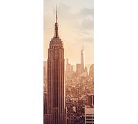 A.Monamour Adesivo Porta Autoadesiva Empire State Building Manhattan A New York Vinile PVC Adesivi per Porte Interne 3D Pellicola Adesiva Poster Sticker Murale Parete Carta da Parati
