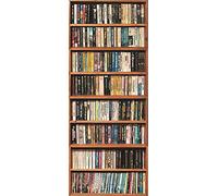 A.Monamour Adesivo Porta Autoadesiva Libreria Piena di Sfondo di Libri Vinile PVC Adesivi per Porte Interne 3D Pellicola Adesiva Poster Sticker Murale Parete Carta da Parati