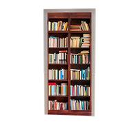 A.Monamour Adesivo Porta Autoadesiva Libri In Libreria Scaffale Libreria Sfondo Vinile PVC Adesivi per Porte Interne 3D Pellicola Adesiva Poster Sticker Murale Decorazione da Parete Carta da Parati