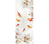 A.Monamour Adesivo Porta Autoadesiva Magnolia Viola E Pesce nello Stagno Vinile PVC Adesivi per Porte Interne 3D Pellicola Adesiva Poster Sticker Murale Parete Carta da Parati