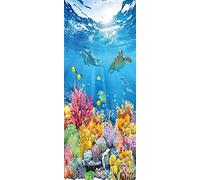 A.Monamour Adesivo Porta Autoadesiva Mondo Marino Sottomarino Pesce Tropicale Barriera Corallina Delfino Tartaruga Vinile PVC Adesivi per Porte 3D Pellicola Adesiva Poster Sticker Murale Parete